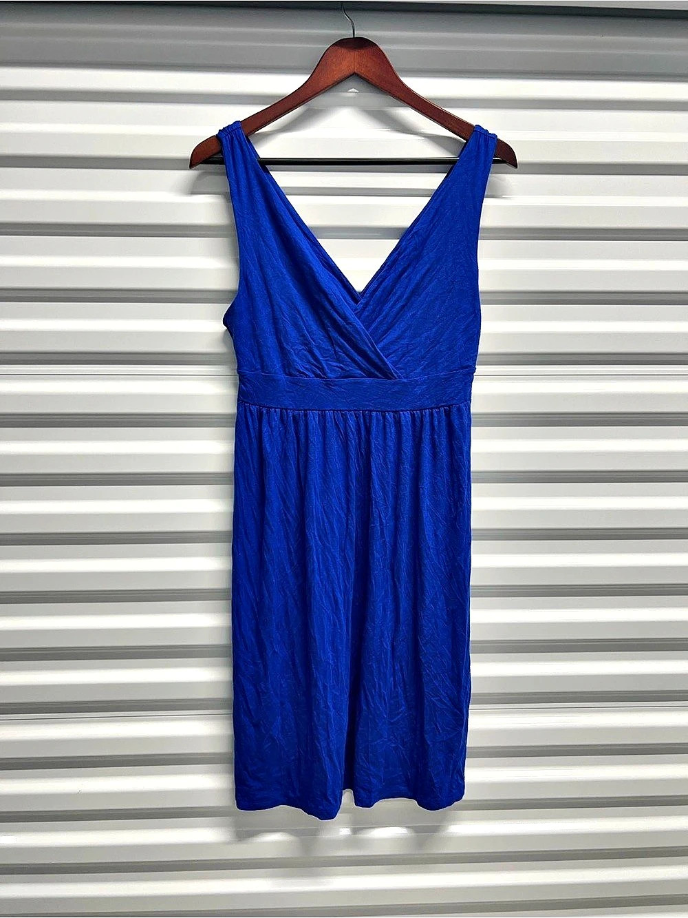Old Navy Knit Waist Cross Blue Maxi Dress Size Medium